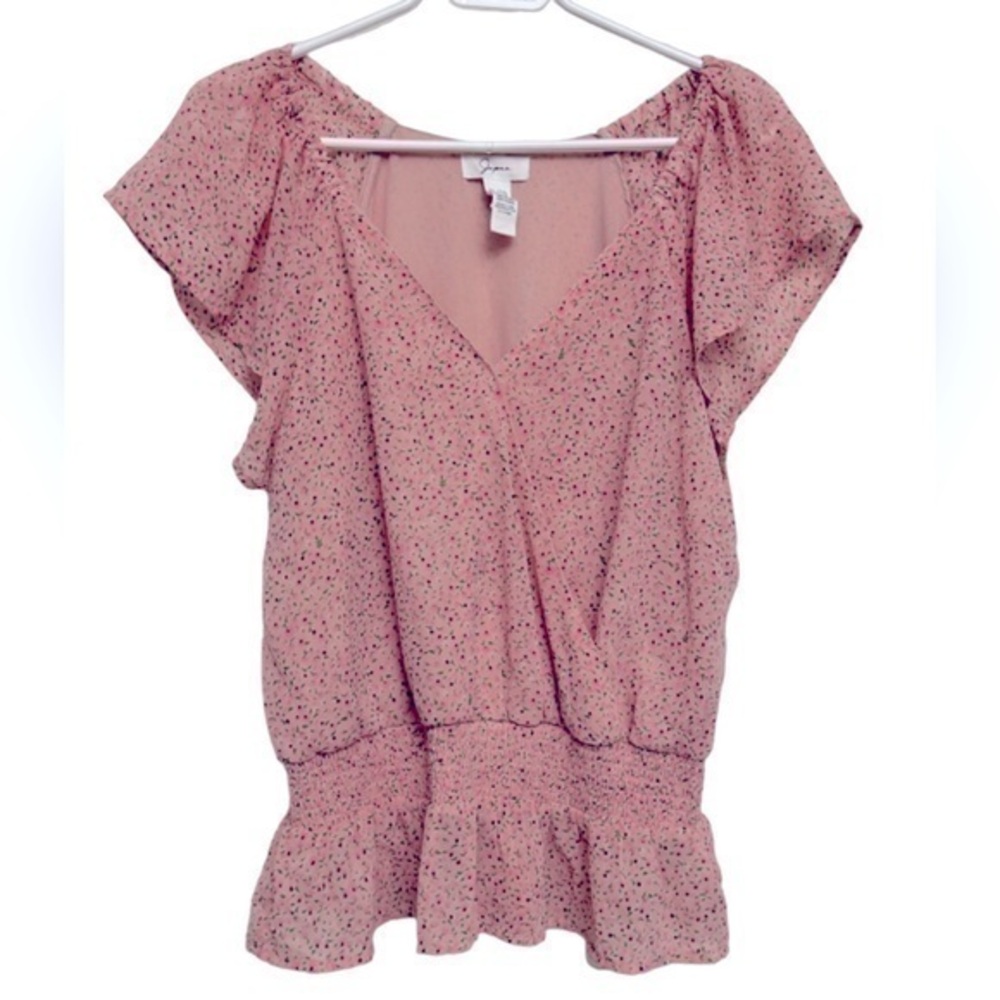 NWOT JAPNA size XL (12/14) women’s beautiful floral top with ruffle sleeves